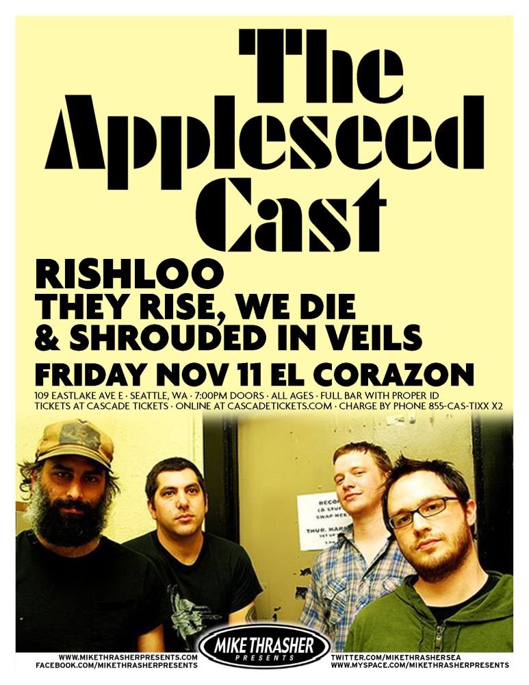 Image 0 of Appleseed Cast THE APPLESEED CAST 2011 Gig Concert POSTER Seattle Washington