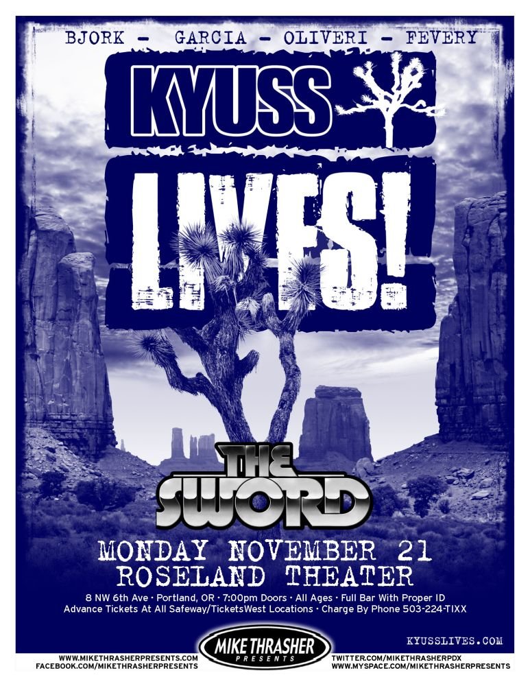 Image 0 of KYUSS LIVES! 2011 Gig POSTER Portland Oregon Concert