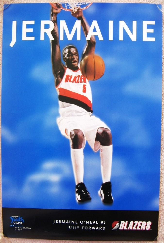 Image 0 of ONeal JERMAINE O'NEAL Game Handout POSTER Portland Trailblazers 1997-8 Blazers