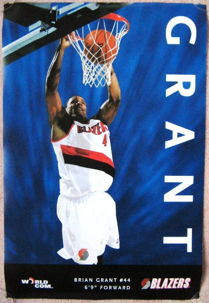 Image 0 of Grant BRIAN GRANT POSTER Portland 1997-8 Blazers Game Handout Trailblazers