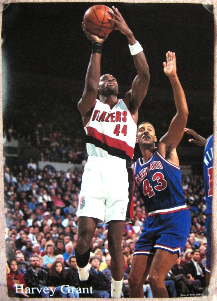 Grant HARVEY GRANT Portland Blazers 1990s Game Handout POSTER Trailblazers