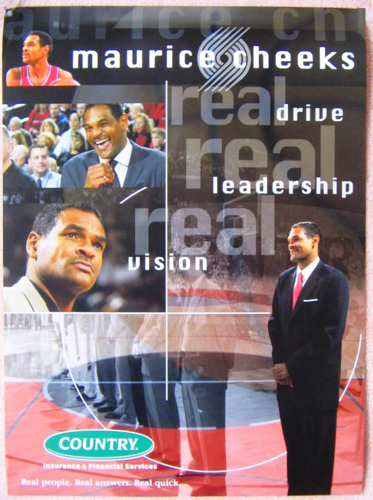 Image 0 of Cheeks MAURICE CHEEKS Portland Blazers 1990s Game Handout POSTER Trailblazers