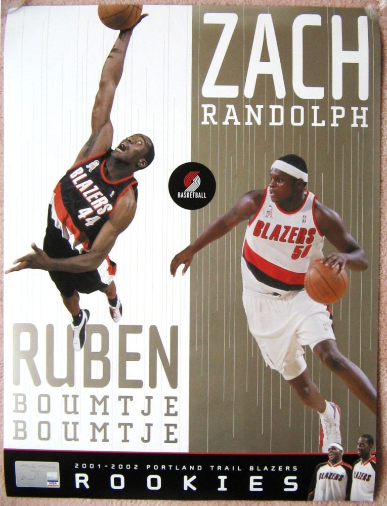 Image 0 of Randolph ZACH RANDOLPH & BOUMTJE 2002 Rookie Handout POSTER Portland Blazers