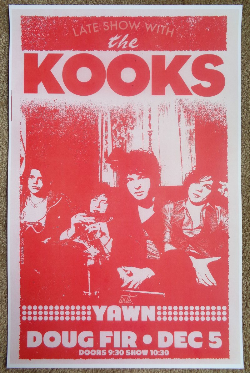 Image 0 of Kooks THE KOOKS 2011 Gig POSTER Portland Oregon Concert 