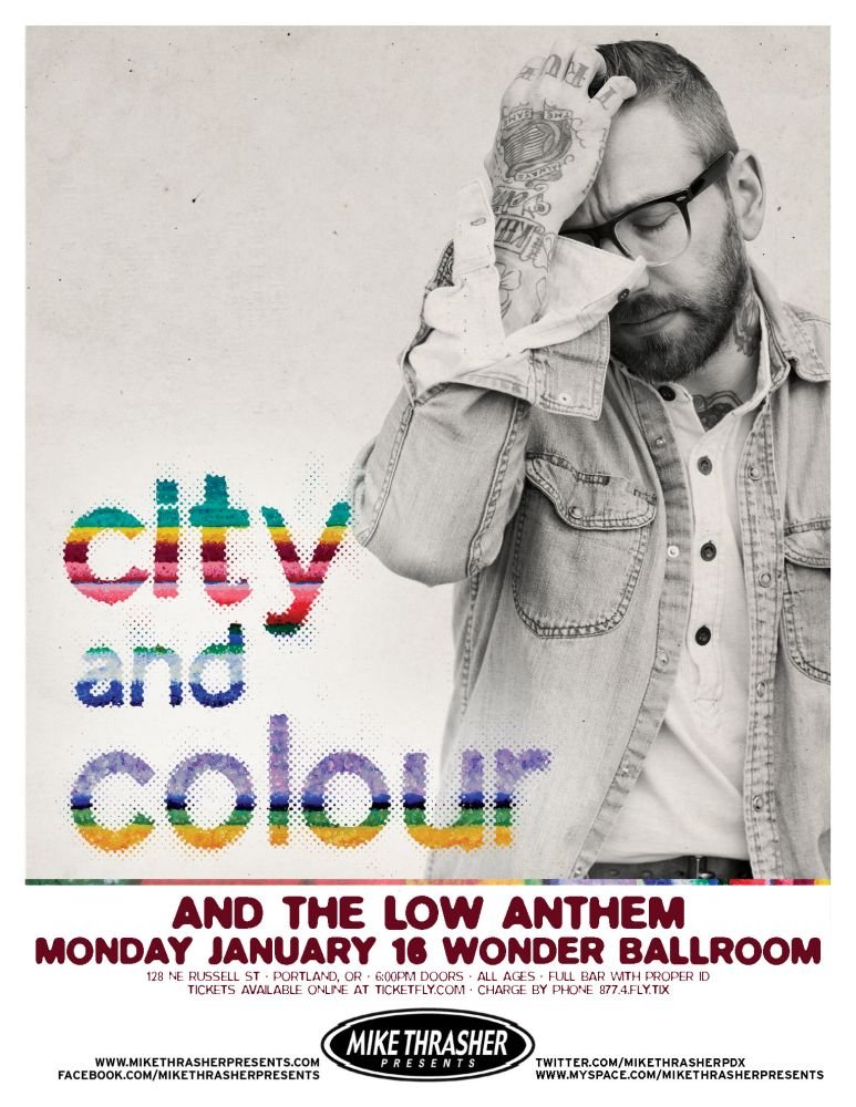 Image 0 of CITY AND COLOUR 2012 Gig POSTER Portland Oregon Concert