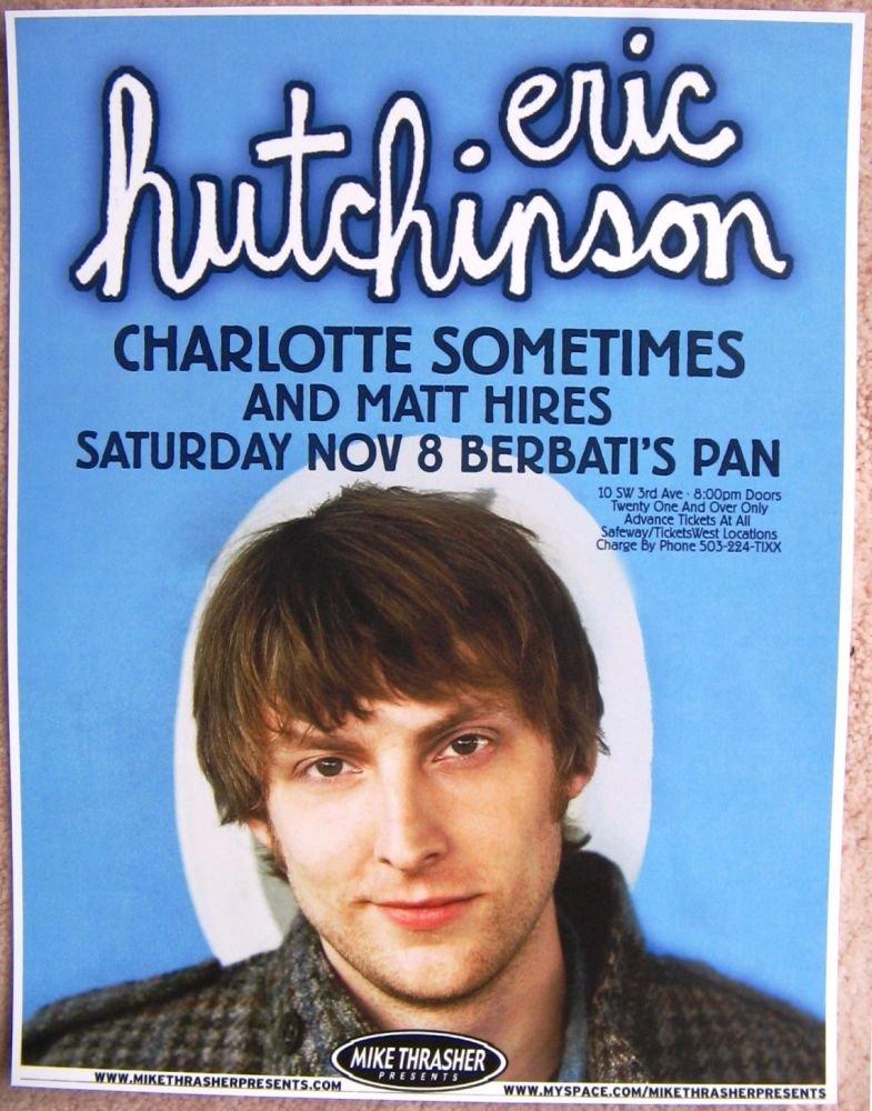 Image 0 of Hutchinson ERIC HUTCHINSON 2008 Gig POSTER Portland Oregon Concert