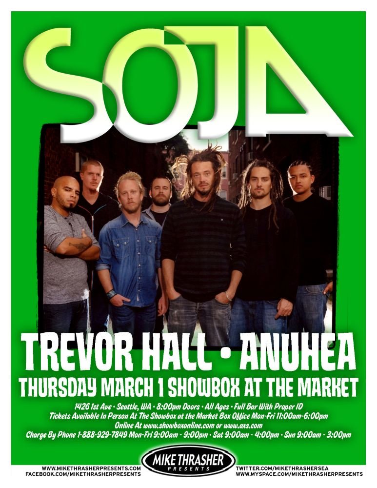 Image 0 of SOJA Soldiers Of Jah Army 2012 Gig POSTER Seattle Washington Concert 
