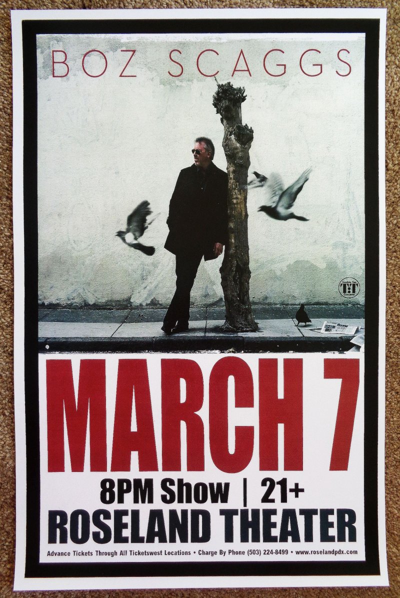 Image 0 of Scaggs BOZ SCAGGS 2012 Gig POSTER Portland Oregon Concert 