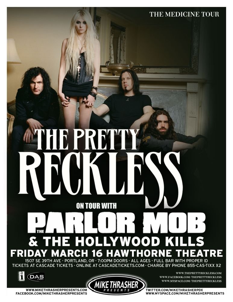 Image 0 of PRETTY RECKLESS Taylor Momsen Gig POSTER 2012 Concert Portland Oregon