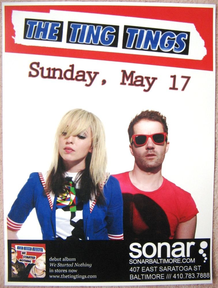 Image 0 of TING TINGS 2009 Gig POSTER Baltimore Maryland Concert