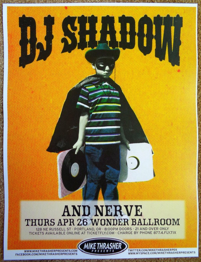 Image 0 of DJ SHADOW 2012 Gig Concert POSTER Portland Oregon