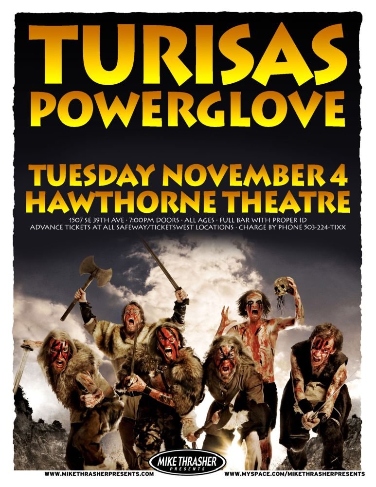 Image 0 of TURISAS 2008 Gig POSTER Portland Oregon Concert