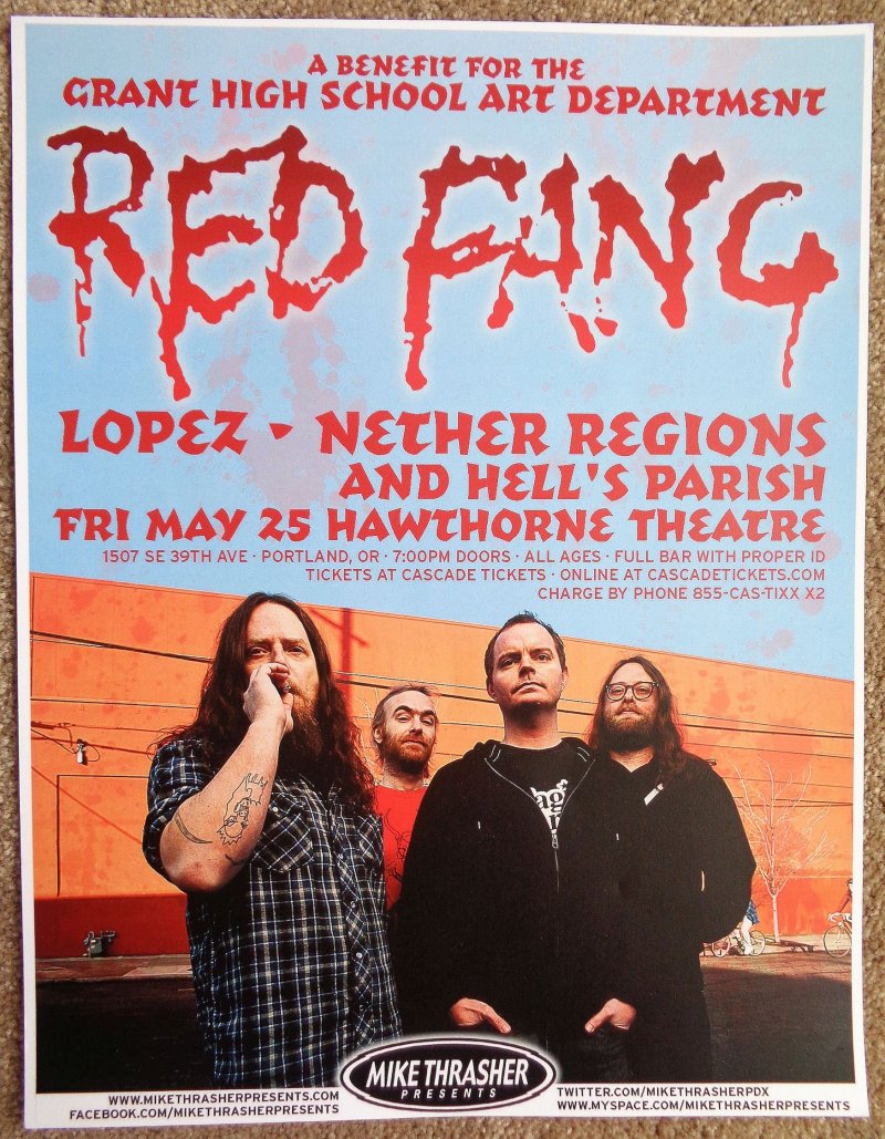 Image 0 of RED FANG 2012 Gig POSTER Portland Oregon Concert 