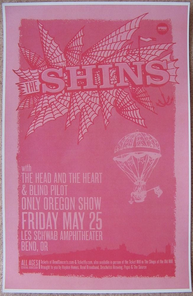 Image 0 of Shins THE SHINS 2012 Gig POSTER Bend Oregon Concert 
