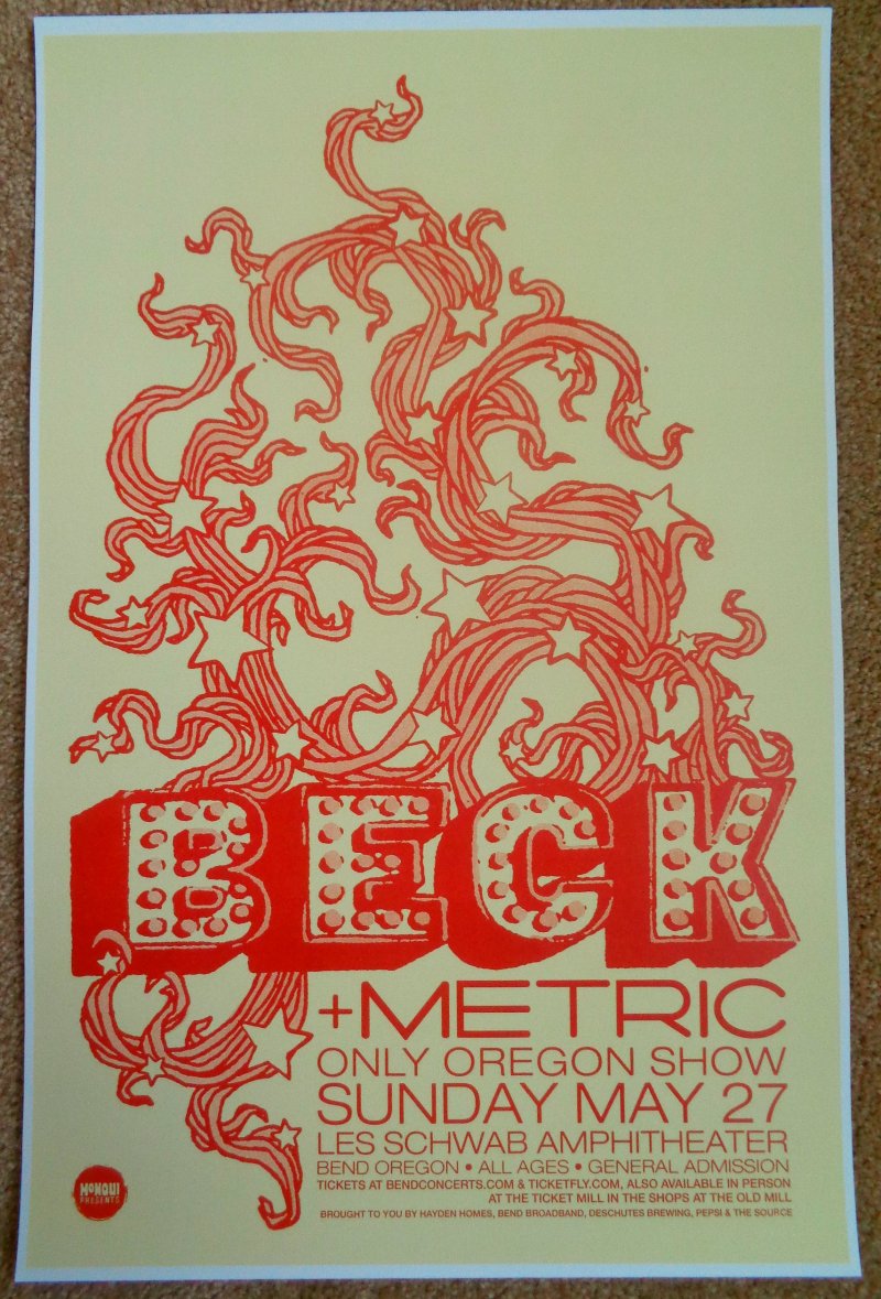 Image 0 of BECK 2012 Gig POSTER Bend Oregon Concert 