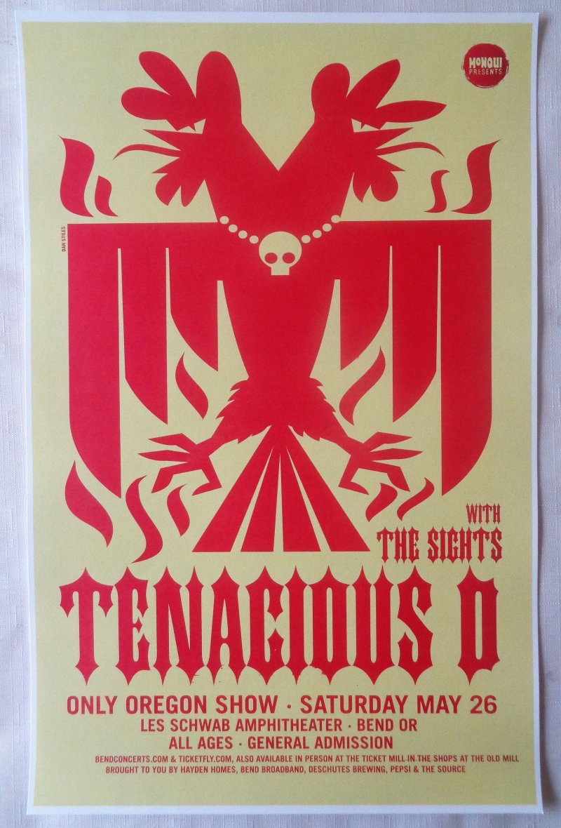 Image 0 of TENACIOUS D Jack Black 2012 Gig POSTER Bend Oregon Concert 