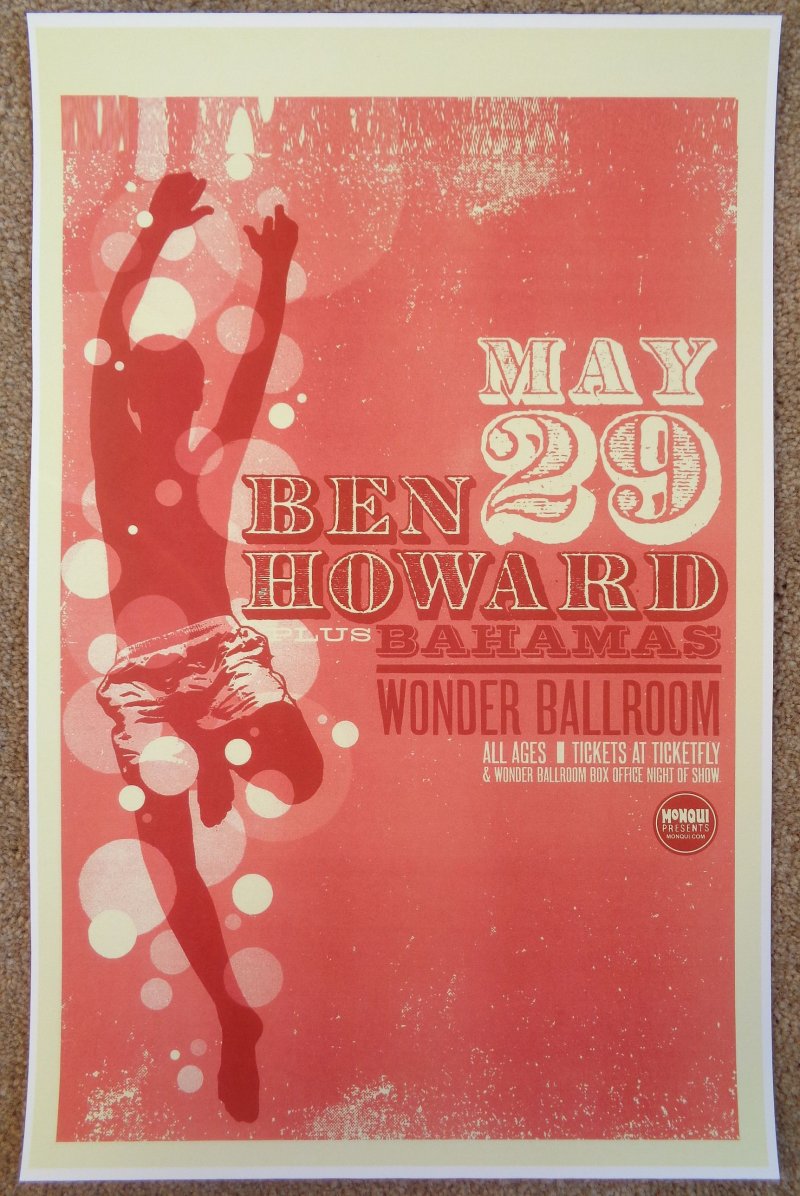 Image 0 of Howard BEN HOWARD 2012 Gig POSTER Portland Oregon Concert 