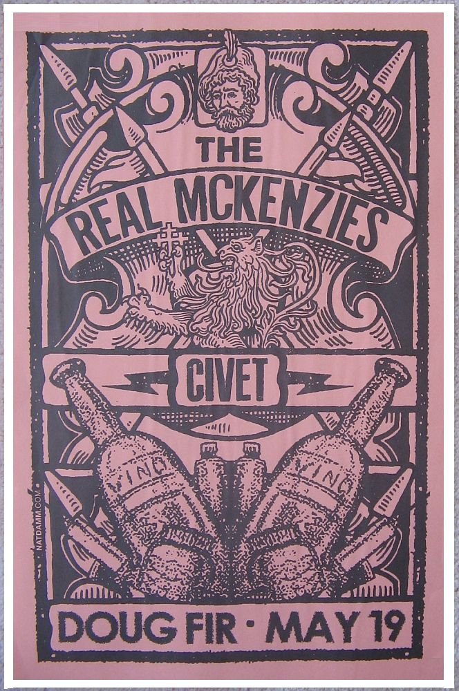 Image 0 of REAL McKENZIES 2012 Gig POSTER Portland Oregon Concert 