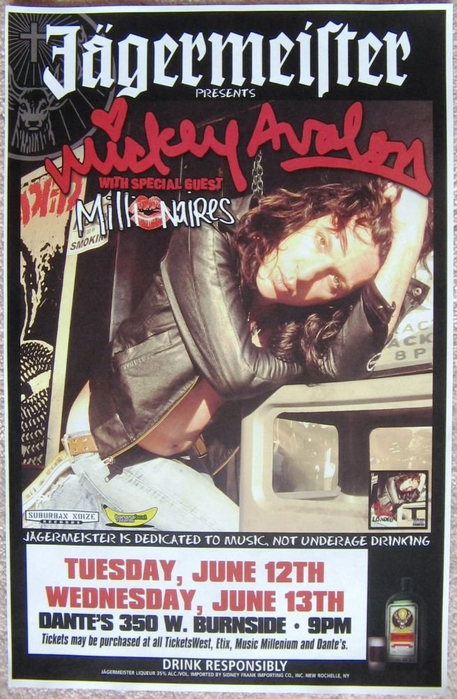 Image 0 of Avalon MICKEY AVALON 2012 Gig POSTER Portland Oregon Concert  