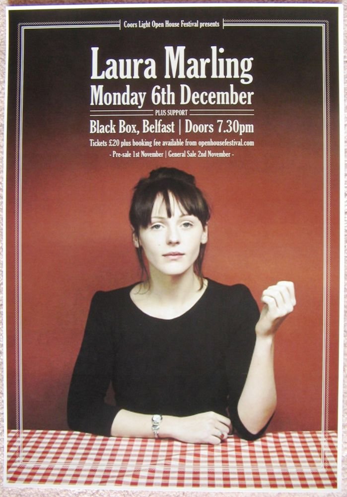 Image 0 of Marling LAURA MARLING 2010 Gig POSTER Belfast Ireland Concert