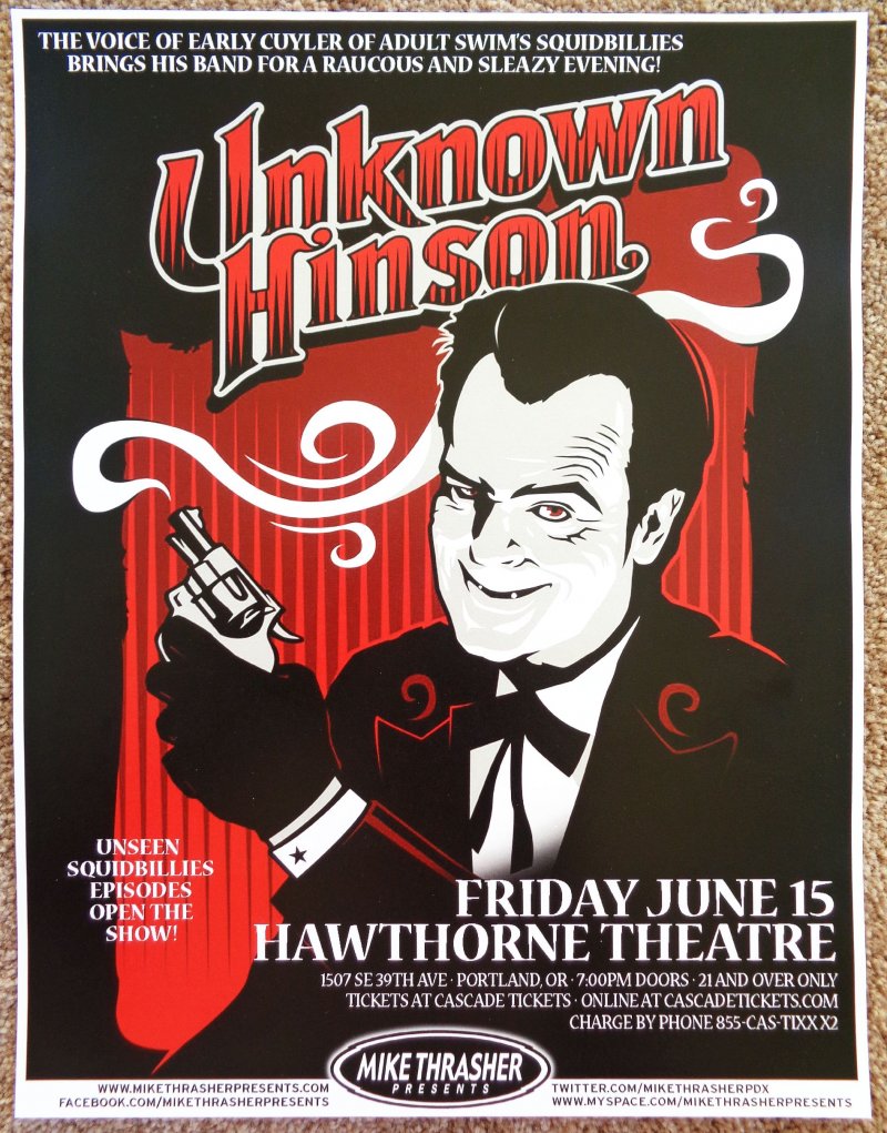 Image 0 of Hinson UNKNOWN HINSON 2012 Gig POSTER Oregon Concert Early Cuyler Adult Swim
