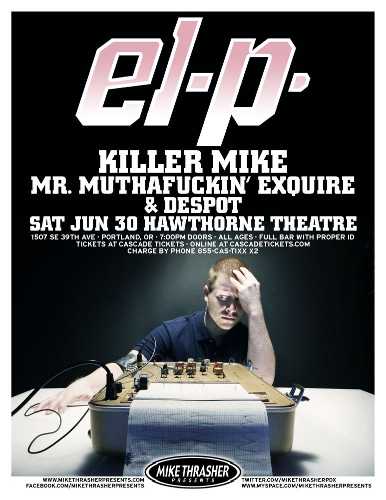 EL-P 2012 Gig POSTER Portland Oregon Concert