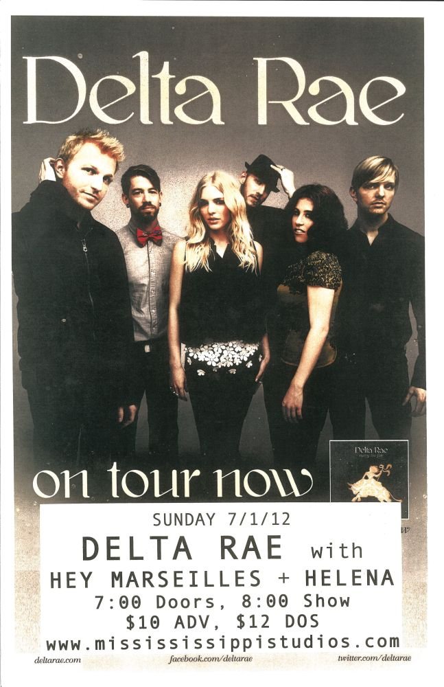 Image 0 of DELTA RAE 2012 Gig POSTER Portland Oregon Concert Version 1 of 2 