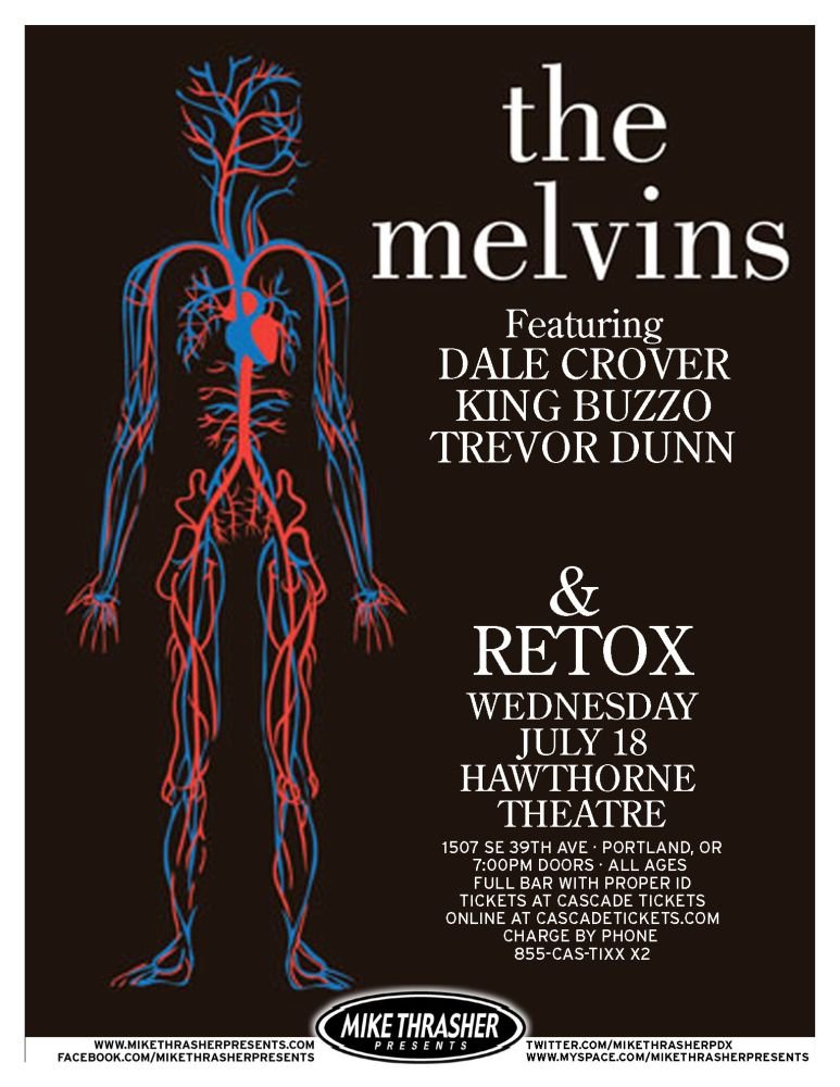 Image 0 of Melvins THE MELVINS 2012 Gig POSTER Portland Oregon Concert 