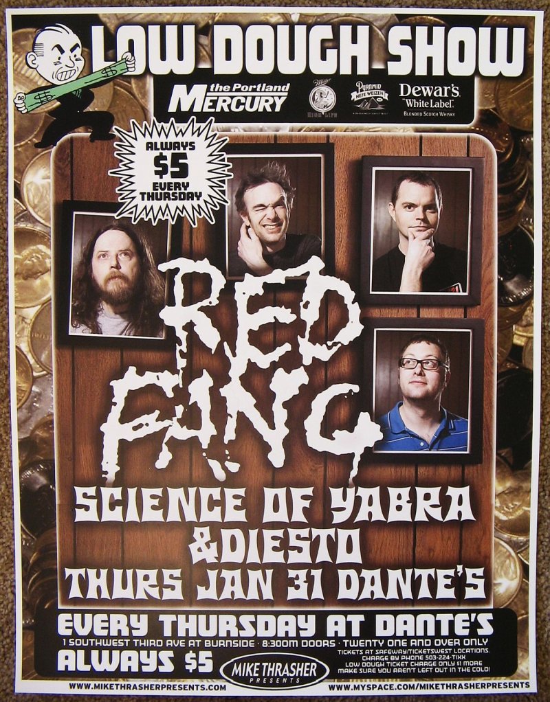 Image 0 of RED FANG 2008 Gig POSTER Portland Oregon Concert