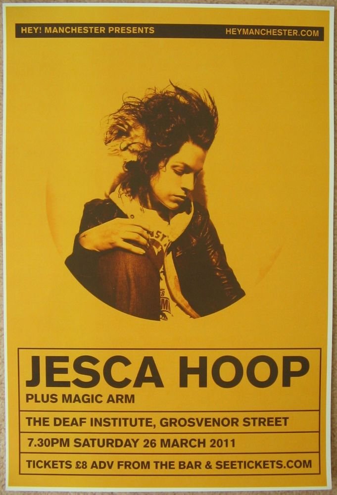 Image 0 of Hoop JESCA HOOP 2011 Gig POSTER Manchester United Kingdom Concert 