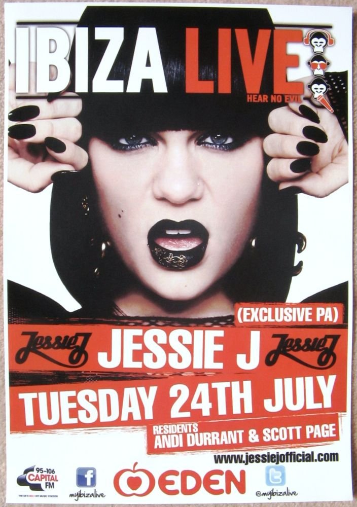 Image 0 of JESSIE J 2012 Gig POSTER Ibiza Spain Concert