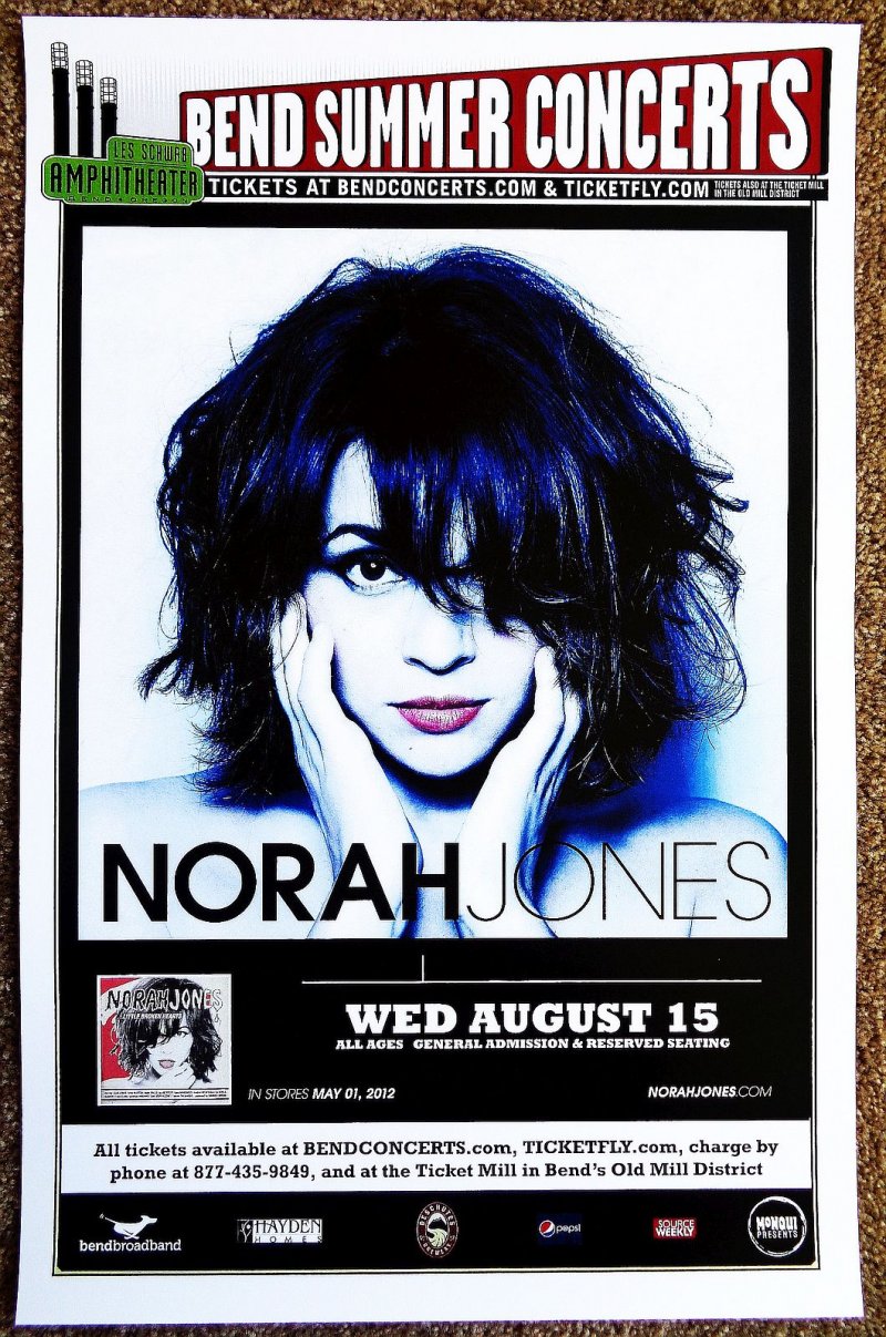 Image 0 of Jones NORAH JONES 2012 Gig POSTER Bend Oregon Concert 