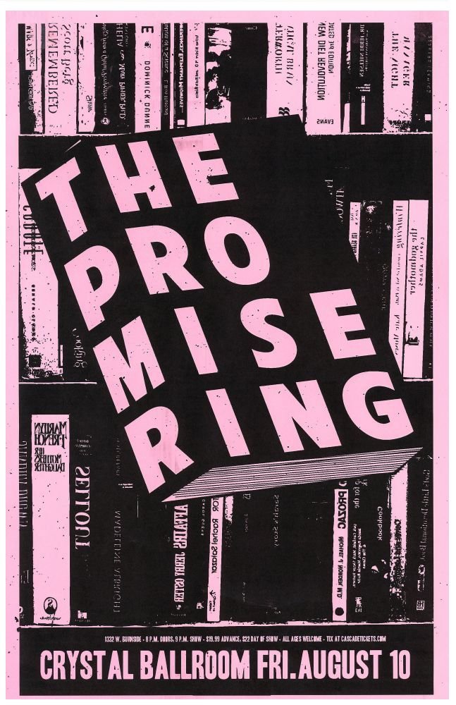 Image 0 of Promise Ring THE PROMISE RING 2012 Gig POSTER Portland Oreg Wood Water Concert 