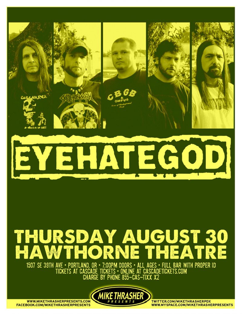 Image 0 of EYEHATEGOD 2012 Gig POSTER Portland Oregon Concert