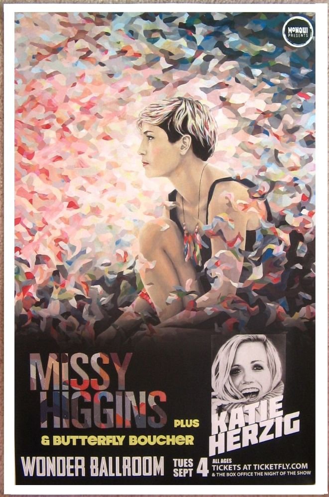 Image 0 of Higgins MISSY HIGGINS 2012 Gig POSTER Portland Oregon Concert  