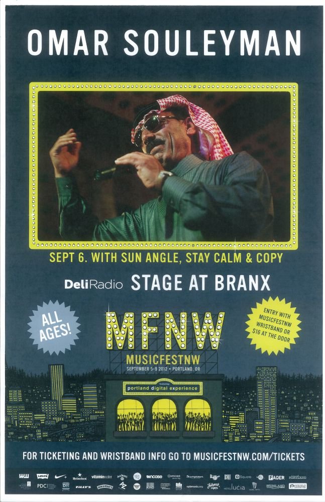 Image 0 of Souleyman OMAR SOULEYMAN 2012 MFNW Gig POSTER Portland Oregon Musicfest Concert