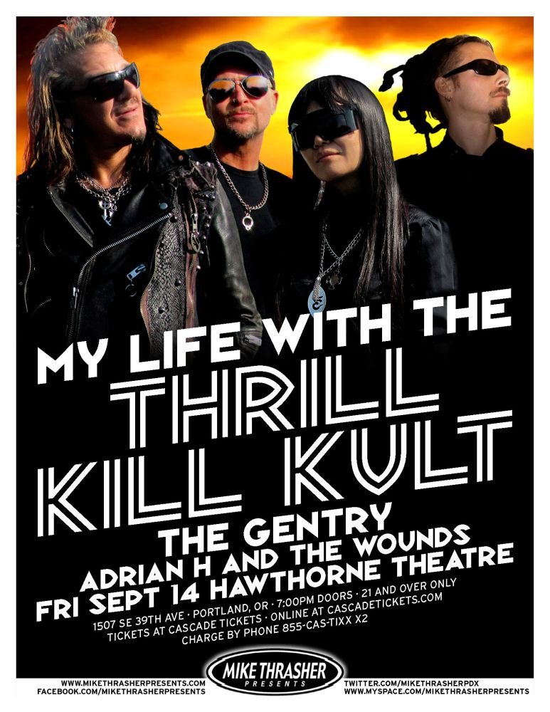 Image 0 of MY LIFE WITH THE THRILL KILL KULT 2012 Gig POSTER Portland Oregon Concert 