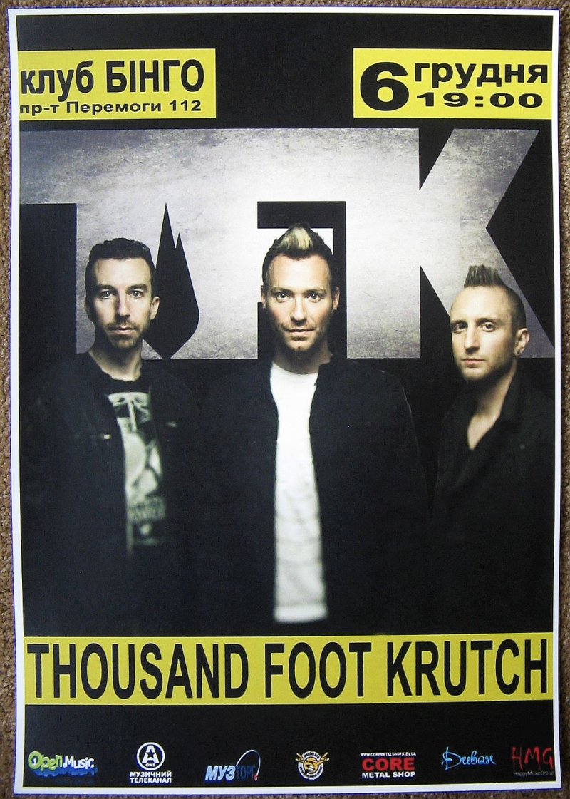 Image 0 of THOUSAND FOOT KRUTCH 2012 Gig POSTER Kiev Ukraine Kyiv Concert 