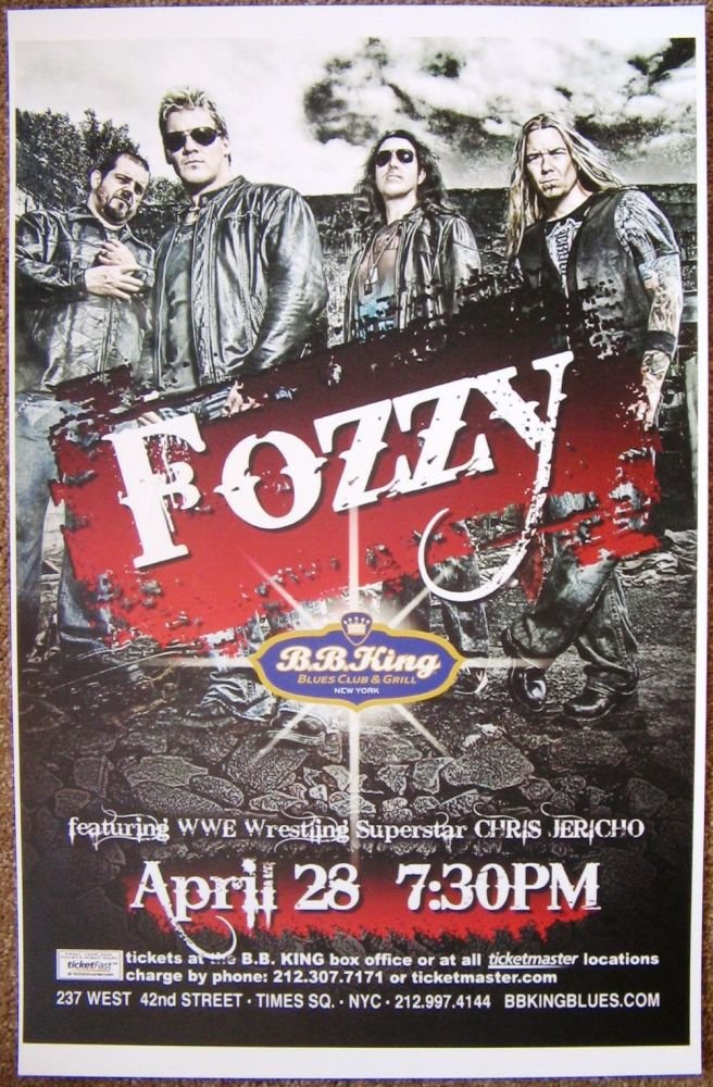 Image 0 of FOZZY Chris Jericho 2010 Gig POSTER Manhattan New York Concert 