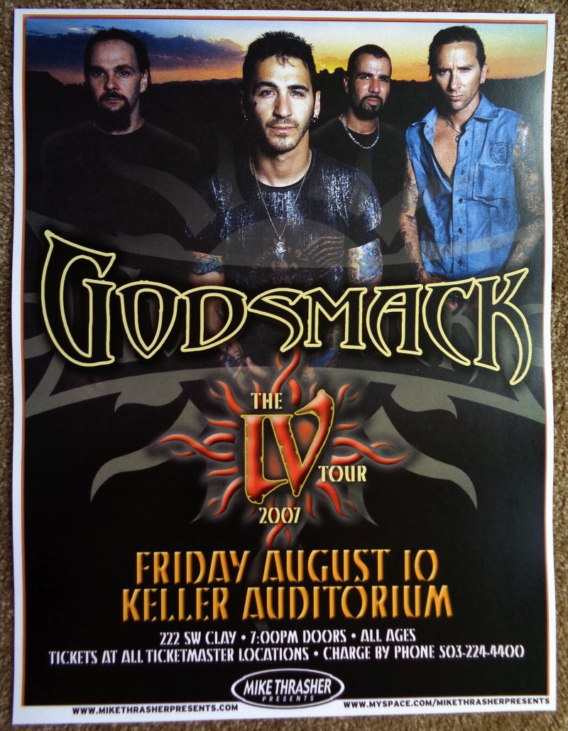 Image 0 of GODSMACK 2007 Gig POSTER Portland Oregon Concert