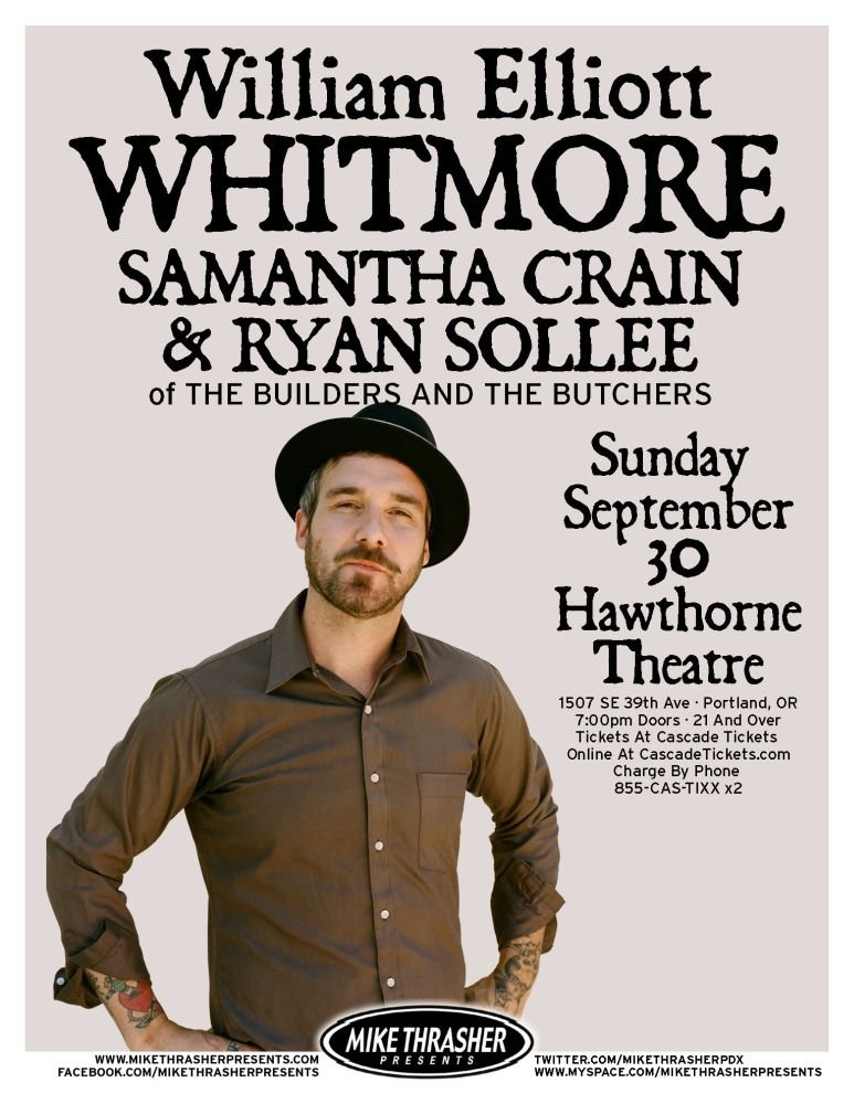 Image 0 of Whitmore WILLIAM ELLIOTT WHITMORE 2012 Gig POSTER Portland Oregon Concert  