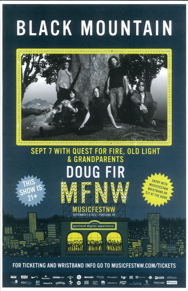 Image 0 of BLACK MOUNTAIN 2012 MFNW Gig POSTER Portland Oregon Musicfest NW Concert