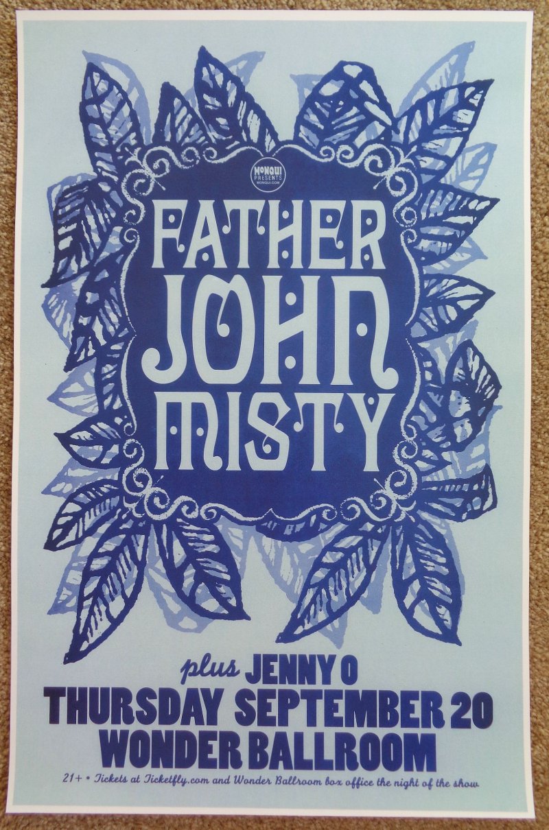 Image 0 of FATHER JOHN MISTY Gig POSTER Sept. 2012 Portland Oregon Version 2 of 2
