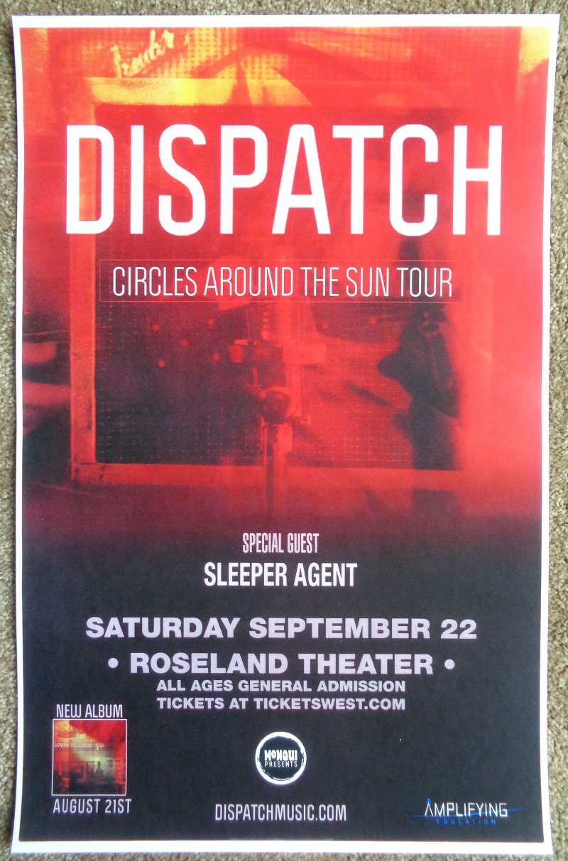 Image 0 of DISPATCH 2012 Gig POSTER Circles Around The Sun Portland Oregon Concert 