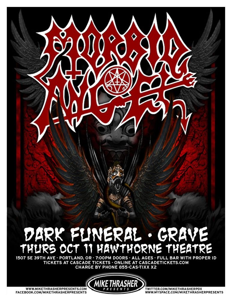 Image 0 of MORBID ANGEL 2012 Gig POSTER Portland Oregon Concert 