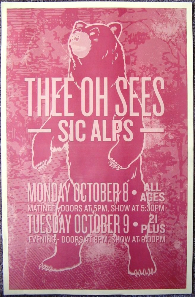 Image 0 of THEE OH SEES 2012 Gig POSTER Portland Oregon Concert 