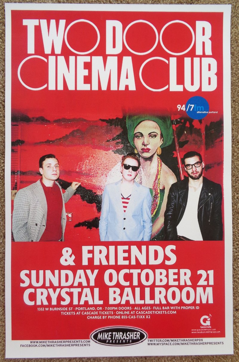 Image 0 of TWO DOOR CINEMA CLUB 2012 Gig POSTER Portland Oregon Concert  