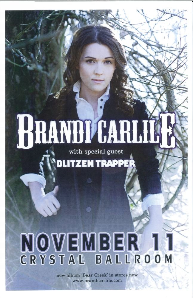 Image 0 of Carlile BRANDI CARLILE 2012 Gig POSTER Portland Oregon Concert