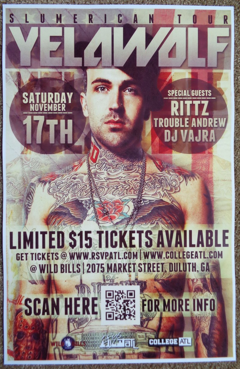 Image 0 of YELAWOLF 2012 Gig POSTER Duluth Georgia Concert