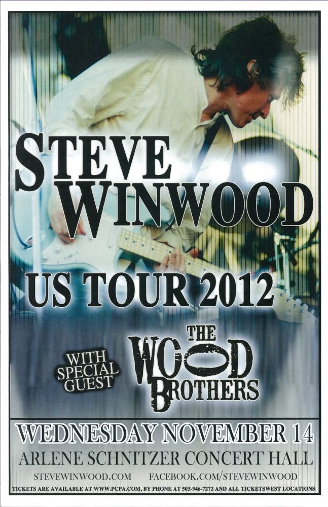 Image 0 of Winwood STEVE WINWOOD 2012 Gig POSTER Portland Oregon Concert 